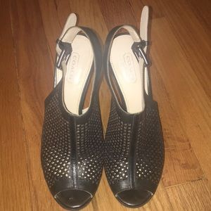 Coach Grand Open-Toe Heels